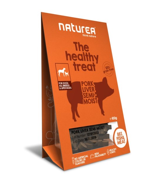 Naturea Wątróbka - Bezzbożowe zdrowe, półwilgotne przysmaki dla psów (100g)