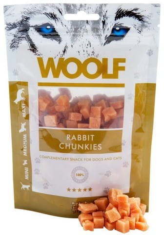 Woolf Rabbit Chunkies - kwadraciki z królika (100g)