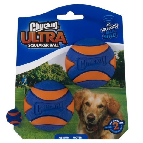 Chuckit! Ultra Squeaker Ball M (2pac) - piszczące piłki 6,5 cm