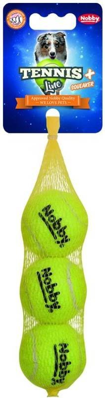 Nobby Piłki tenisowe piszczące M (6,5 cm) - 3 szt