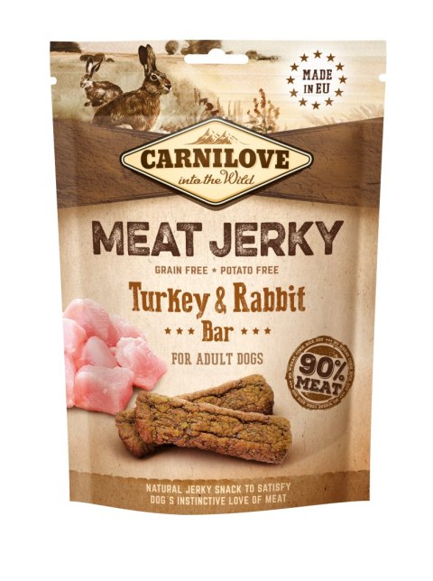 Carnilove Jerky Indyk z królikiem - suszone przysmaki w formie batonu 100g