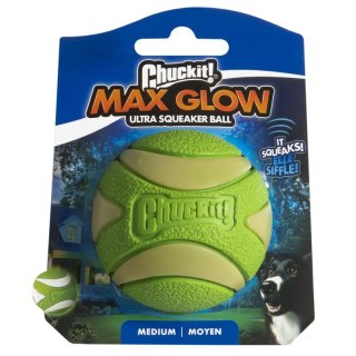 Chuckit! Max Glow Ultra Squeaker Ball M - piszczy i świeci w ciemności