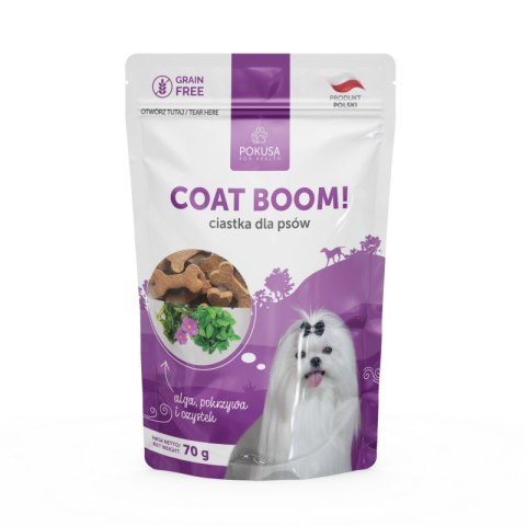POKUSA Ciastka dla psa Coat Boom - piękna sierść i skóra 70g